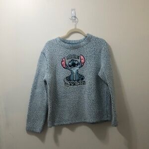 Disney Blue Crew Neck Sweater with Stitch Design